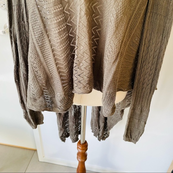 BAUHAUS Olive Green Long Line Cardigan Smart Casual Event Size 6 - Picture 6 of 7